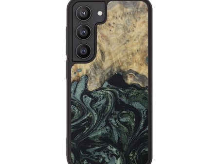 Galaxy S23 Wood+Resin Phone Case - Bret (Green, 655015) Cheap