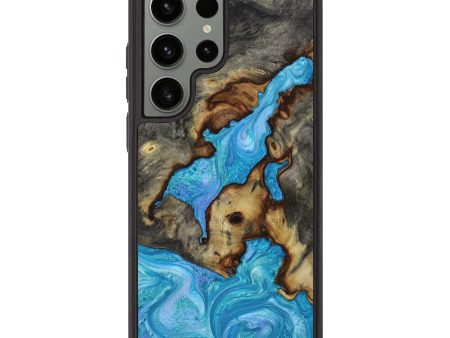 Galaxy S23 Ultra Wood+Resin Phone Case - Beth (Blue, 654408) on Sale