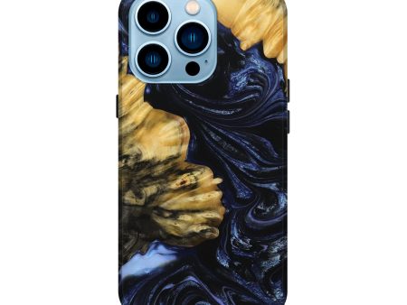 iPhone 14 Pro Wood+Resin Live Edge Phone Case - Alec (Blue, 652800) For Discount