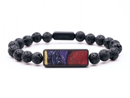 Lava Bead Wood+Resin Bracelet - Terence (Purple, 654699) on Sale