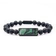 Lava Bead ResinArt Bracelet - Willow (Green, 654952) Hot on Sale