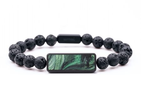 Lava Bead ResinArt Bracelet - Willow (Green, 654952) Hot on Sale