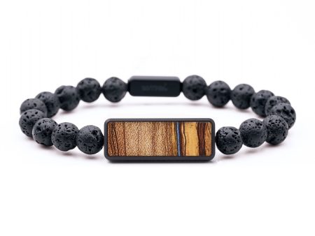 Lava Bead Wood+Resin Bracelet - Roy (Wood Burl, 654273) Online