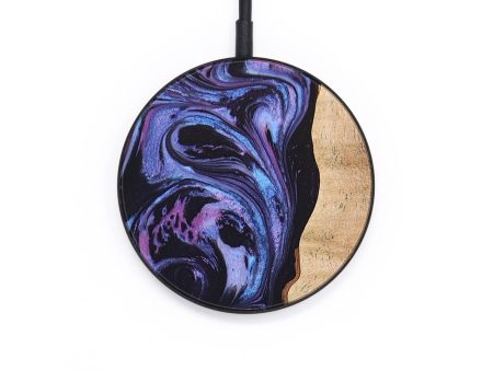 Circle Wood+Resin Wireless Charger - Arielle (Purple, 654430) on Sale