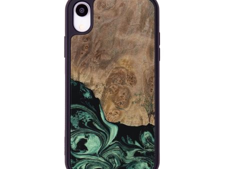 iPhone Xr Wood+Resin Phone Case - Homer (Green, 653807) For Sale