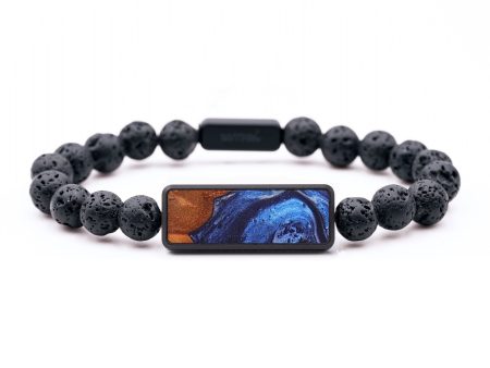 Lava Bead Wood+Resin Bracelet - Penelope (Blue, 654137) Fashion