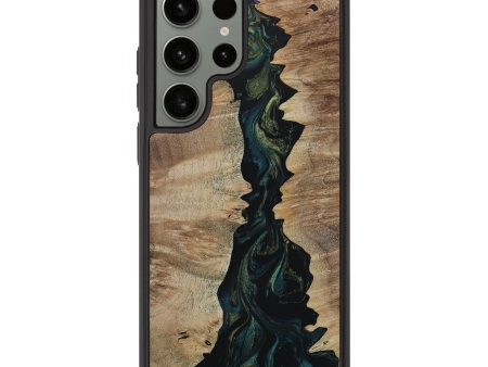 Galaxy S23 Ultra Wood+Resin Phone Case - Sandy (Green, 654300) For Discount