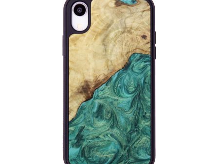 iPhone Xr Wood+Resin Phone Case - Finley (Green, 655019) For Cheap