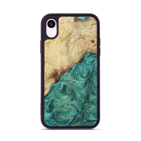 iPhone Xr Wood+Resin Phone Case - Finley (Green, 655019) For Cheap