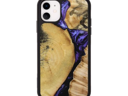 iPhone 11 Wood+Resin Phone Case - Earl (Mosaic, 653776) For Sale