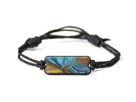 Classic Wood+Resin Bracelet - Timothy (Teal & Gold, 653096) For Cheap