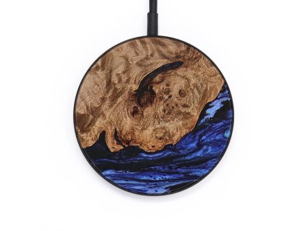 Circle Wood+Resin Wireless Charger - Nico (Blue, 654420) Online now