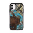 iPhone 11 Wood+Resin Phone Case - Kenneth (Teal & Gold, 653395) Online Hot Sale