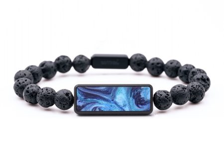 Lava Bead ResinArt Bracelet - Malcolm (Blue, 654954) For Discount