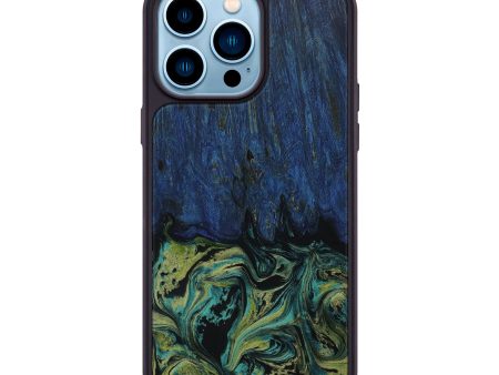 iPhone 14 Pro Max Wood+Resin Phone Case - Jeanette (Green, 654413) Discount