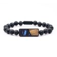 Lava Bead Wood+Resin Bracelet - Lauren (Blue, 654146) Discount