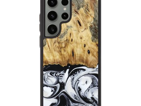 Galaxy S23 Ultra Wood+Resin Phone Case - Robbie (Black & White, 653424) on Sale