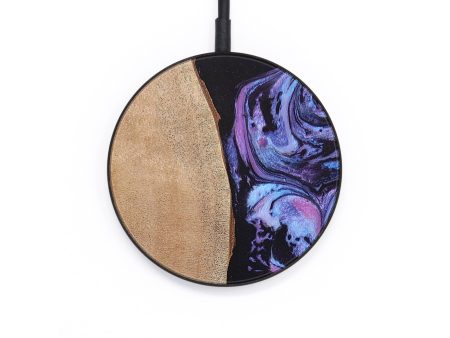 Circle Wood+Resin Wireless Charger - Elena (Purple, 654427) Hot on Sale