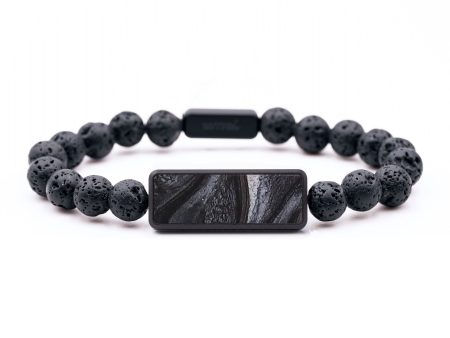 Lava Bead ResinArt Bracelet - Alan (Black & White, 654664) Hot on Sale