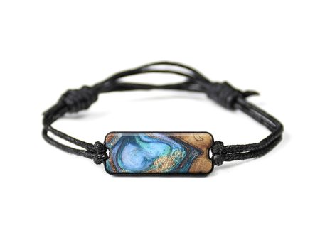 Classic Wood+Resin Bracelet - Rosemary (Teal & Gold, 649335) Hot on Sale