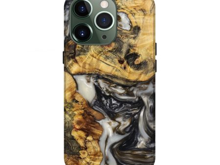 iPhone 13 Pro Wood+Resin Live Edge Phone Case - Christi (Black & White, 650485) Online