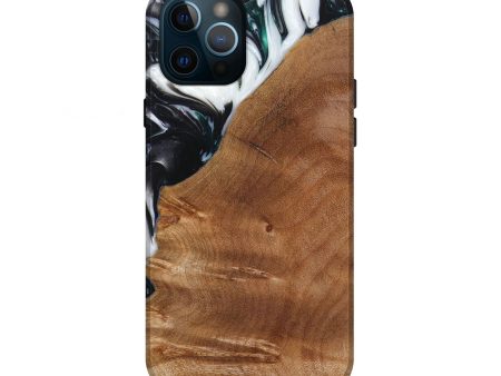 iPhone 12 Pro Wood+Resin Live Edge Phone Case - Milo (Black & White, 651753) Online now