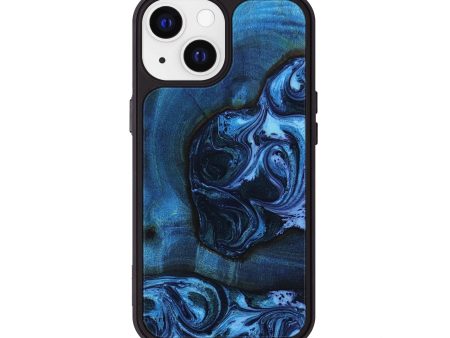 iPhone 13 Wood+Resin Phone Case - Addisyn (Blue, 649678) For Discount