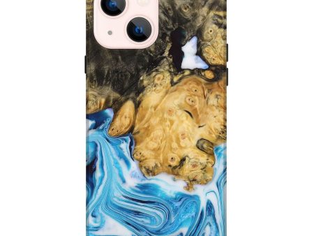 iPhone 14 Plus Wood+Resin Live Edge Phone Case - Terrell (Blue, 650788) Online now