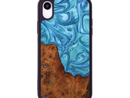 iPhone Xr Wood+Resin Phone Case - Aviana (Blue, 652009) For Discount