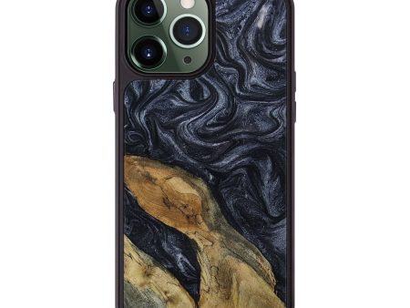 iPhone 13 Pro Max Wood+Resin Phone Case - Chris (Black & White, 651918) Online Sale