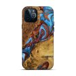 iPhone 12 Pro Wood+Resin Live Edge Phone Case - Jada (Teal & Gold, 651115) Supply