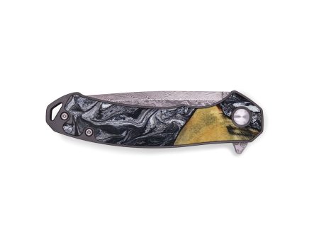 EDC Wood+Resin Pocket Knife - Aiden (Black & White, 649689) Hot on Sale