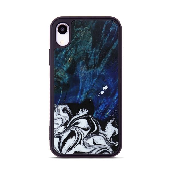 iPhone Xr Wood+Resin Phone Case - Dominic (Black & White, 649555) Discount