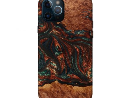 iPhone 12 Pro Wood+Resin Live Edge Phone Case - Amelia (Green, 653858) Fashion