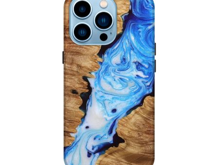 iPhone 14 Pro Wood+Resin Live Edge Phone Case - Mauricio (Blue, 649969) Online Hot Sale