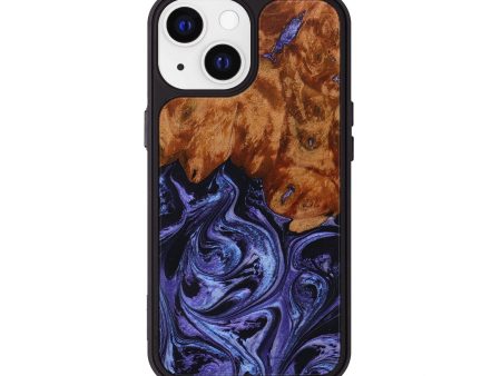 iPhone 13 Wood+Resin Phone Case - Alvin (Purple, 652448) For Cheap