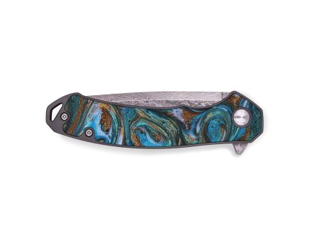 EDC ResinArt Pocket Knife - Dorothy (Teal & Gold, 650979) Discount