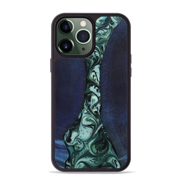 iPhone 13 Pro Max Wood+Resin Phone Case - Taryn (Green, 653962) Supply