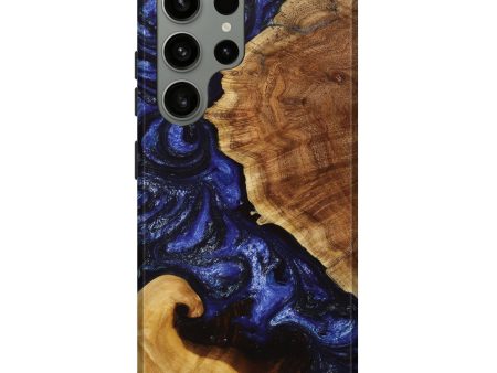 Galaxy S23 Ultra Wood+Resin Live Edge Phone Case - Brody (Blue, 650279) Online