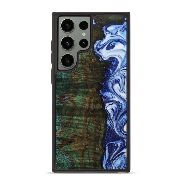 Galaxy S23 Ultra Wood+Resin Phone Case - Randolph (Blue, 652447) Online now