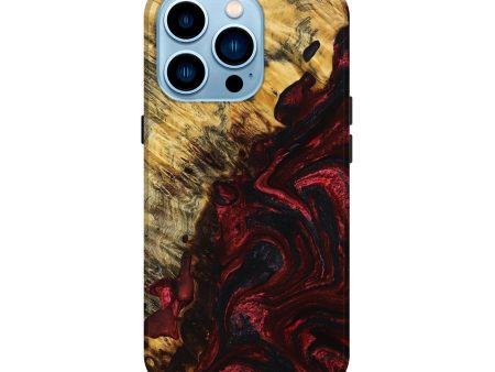 iPhone 14 Pro Wood+Resin Live Edge Phone Case - Cristian (Red, 649967) on Sale