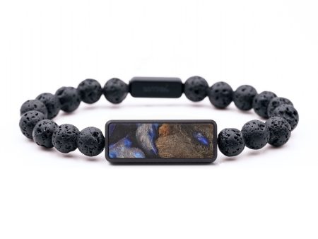 Lava Bead Wood+Resin Bracelet - Roxanne (Blue, 654854) Online