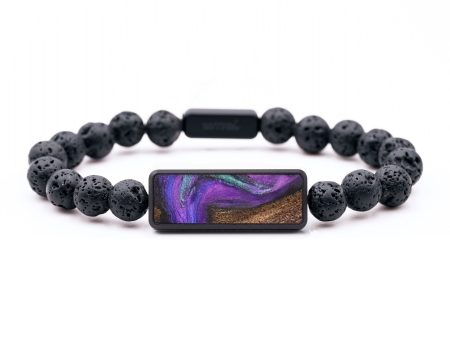 Lava Bead Wood+Resin Bracelet - Tara (Purple, 654190) Cheap