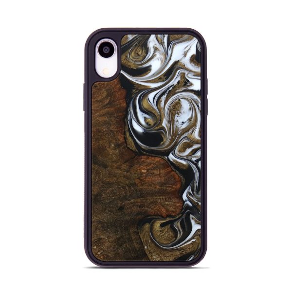 iPhone Xr Wood+Resin Phone Case - Marvin (Black & White, 651394) Online Sale