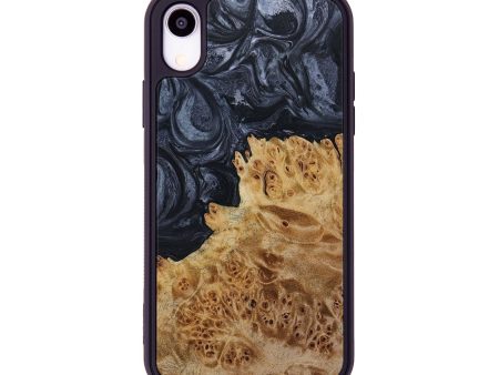 iPhone Xr Wood+Resin Phone Case - Miranda (Gunmetal, 649863) on Sale