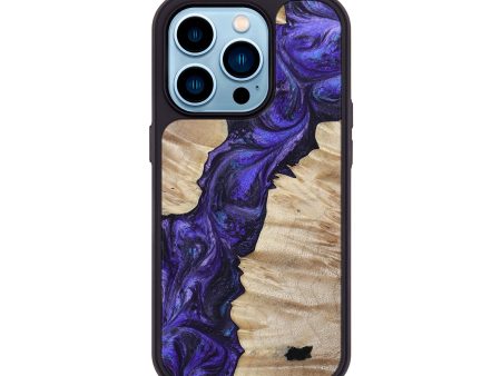 iPhone 14 Pro Wood+Resin Phone Case - Ada (Purple, 650569) For Cheap