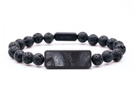 Lava Bead ResinArt Bracelet - Bart (Black & White, 654884) Online Hot Sale