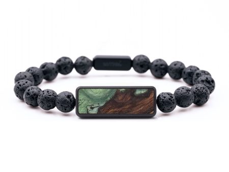 Lava Bead Wood+Resin Bracelet - Orville (Green, 654172) Supply