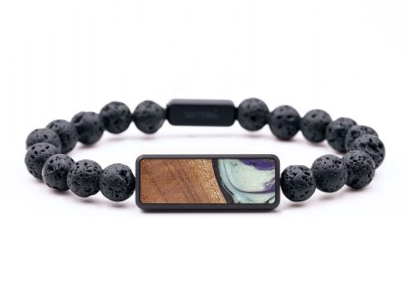 Lava Bead Wood+Resin Bracelet - Mack (Green, 654179) Hot on Sale