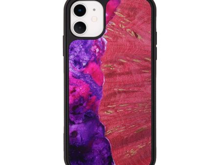 iPhone 11 Wood+Resin Phone Case - Jocelyn (Purple, 651397) on Sale